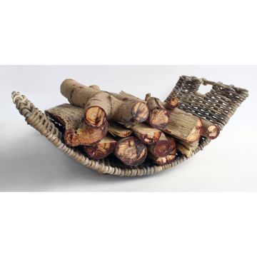 LUMIRA rattan firewood basket, brown-grey, 60x35x21cm LUMIRA rattan firewood basket, brown-grey, 60x35x21cm