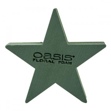 OASIS® Wet florist sponge Star, Bioline wooden base, green, 10"x10"x1.8"/25x25x4,5cm