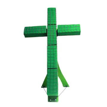 OASIS® Wet florist sponge in cross shape, funeral floristry, Bioline wooden base, wooden stand, green, 33"x20"x2.2"/85x50x5,5cm