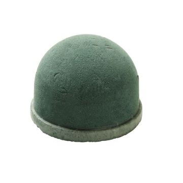 OASIS® Wet florist sponge Hemispherical urn, funeral floristry, ECObase rigid foam bottom, adhesive pad, green, 2.2"/5,5cm, Ø2.6"/6,5cm