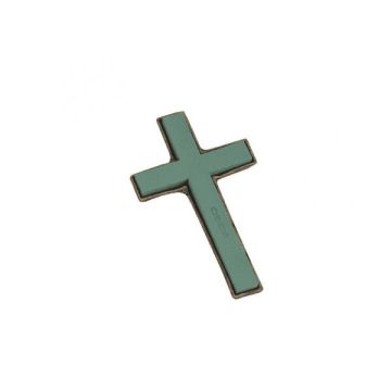 OASIS® Wet florist sponge Cross, funeral floristry, Biolit recycled paper tray, green, 21"x13"x2.4"/53x33x6cm
