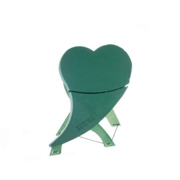OASIS® Wet florist sponge heart, wedding decoration, Bioline wooden base, wooden stand, green, 20"x19"x2"/50x48x5cm OASIS® Wet florist sponge heart, wedding decoration, Bioline wooden base, wooden stand, green, 20"x19"x2"/50x48x5cm