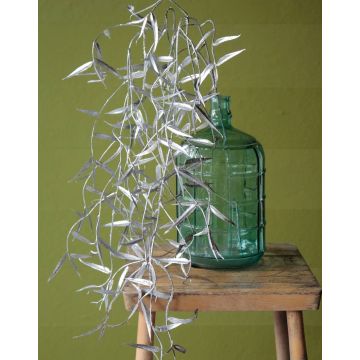 Artificial weeping willow branch DIMMI, hanging, glitter, silver, 100cm