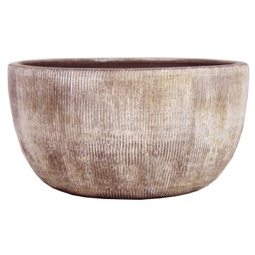 Ceramic bowl KAMUNI, vertical stripes, grey-green, 4.7"/12 cm, Ø 9"/23 cm