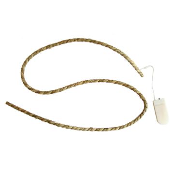 Grass decorative rope ARNAR with warm-white fairy lights, beige, Ø0,5cm