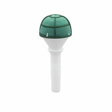 OASIS® Wet florist sponge Bridal bouquet holder with plastic handle, mesh, green, Ø2.8"/7cm