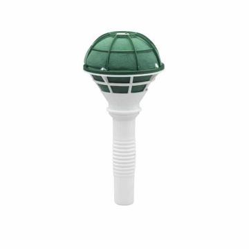 OASIS® Wet florist sponge Bridal bouquet holder with plastic handle, mesh, green, Ø3.1"/8cm