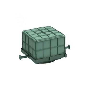 OASIS® Wet florist sponge for car cavalcade, wedding decoration, plastic base, mesh, suction cup, green, 4.3"x4.3"x3.5"/11x11x9cm