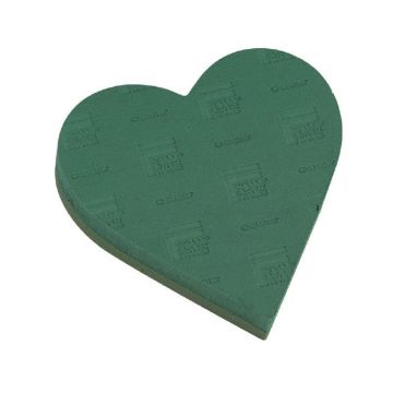 OASIS® Wet floral sponge Heart, wedding decoration, Foam Frames rigid foam bottom, green, 12"x11"x2.4"/31x29x6cm