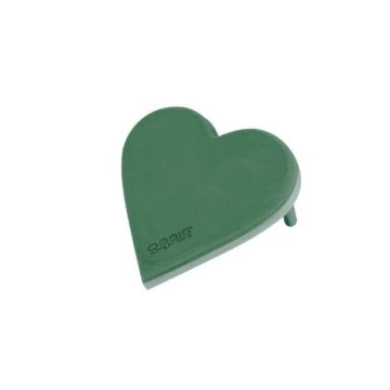 OASIS® Wet florist sponge Heart, wedding decoration, ECObase rigid foam floor, wooden sticks, green, 16"x15"x1.8"/40x38x4,5cm