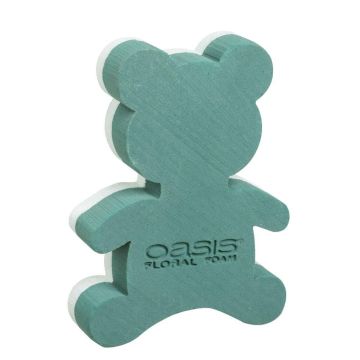 OASIS® Wet florist sponge Teddy bear, polystyrene rigid foam bottom, green, 12"x9"x2.4"/30x22x6cm