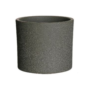 Flower pot ALFIRK, ceramic, sand structure, green-grey, 13"/33,5cm, Ø14"/36cm