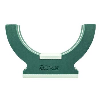 OASIS® Wet florist sponge with urn placement area, funeral floristry, polystyrene rigid foam bottom, green, 19"x4"x11"/47x10x29cm