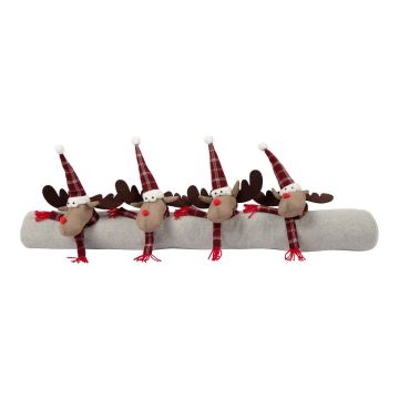 Christmas draught excluder AMENYO with reindeer, grey, 35"x5.9"x5.9"/90x15x15cm Christmas draught excluder AMENYO with reindeer, grey, 35"x5.9"x5.9"/90x15x15cm