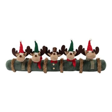 Christmas draught excluder AMANTA with reindeer, brown, 35"x5.9"x5.9"/90x15x15cm Christmas draught excluder AMANTA with reindeer, brown, 35"x5.9"x5.9"/90x15x15cm