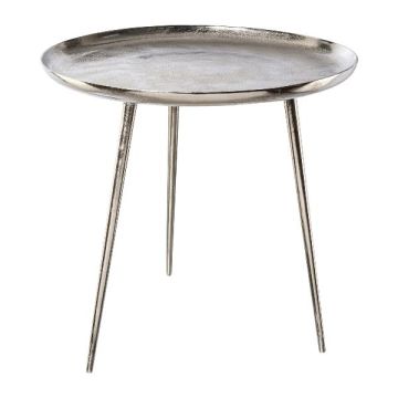 Side table UMAIZA made of aluminium, silver, 22"/56cm, Ø23"/59cm