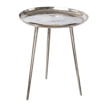 Side table UMAIZA made of aluminium, silver, 18"/45cm, Ø15"/39cm
