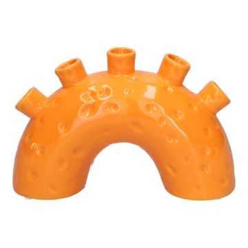 RHIANNON rainbow flower vase with 5 openings, dolomite, orange, 24 x 8.5 x 15.3 cm RHIANNON rainbow flower vase with 5 openings, dolomite, orange, 24 x 8.5 x 15.3 cm