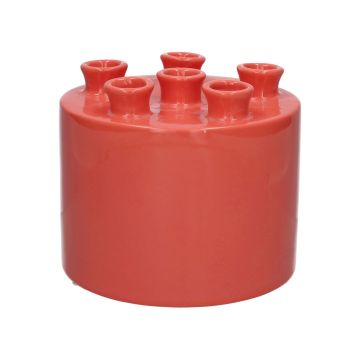 VIVIANNE flower vase with 6 openings, dolomite, salmon, 14.3 cm, Ø17 cm VIVIANNE flower vase with 6 openings, dolomite, salmon, 14.3 cm, Ø17 cm