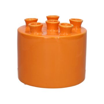 Decorative vase VIVIANNE with 6 openings, dolomite, orange, 5.6"/14.3cm, Ø6.7"/17cm Decorative vase VIVIANNE with 6 openings, dolomite, orange, 5.6"/14.3cm, Ø6.7"/17cm