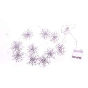GIOVANNA star fairy lights, silver, 20 LEDs, battery-powered, 145cm, Ø6cm
