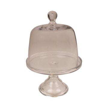 Glass cake bell DORABELLA with lid, stand, transparent, 8.7"/22 cm, Ø 8.3"/21 cm