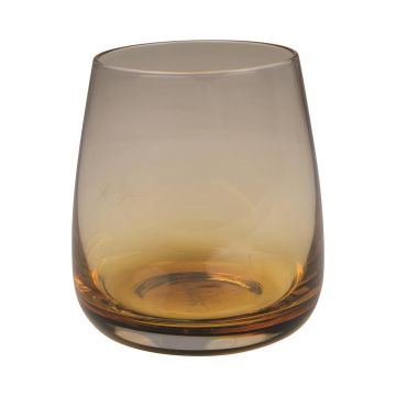 Water glass EDELMIRA, orange-brown-transparent, 3.7"/9,5 cm, Ø 3.3"/8,5 cm Water glass EDELMIRA, orange-brown-transparent, 3.7"/9,5 cm, Ø 3.3"/8,5 cm
