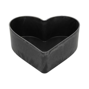 Heart-shaped bowl HAVIN made of plastic, black, 10"x9"x3"/26x24x7,5cm