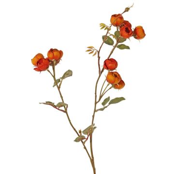 False cabbage rose branch LORRAINE, Eco Collection, orange-yellow, 24"/60cm, Ø1.2"/3cm False cabbage rose branch LORRAINE, Eco Collection, orange-yellow, 24"/60cm, Ø1.2"/3cm