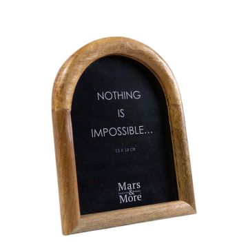 HILDOR mango wood picture frame, arched shape, brown, 19.5 x 15 x 2 cm
