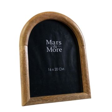 HILDOR mango wood picture frame, arched shape, brown, 22.5 x 17.5 x 2 cm