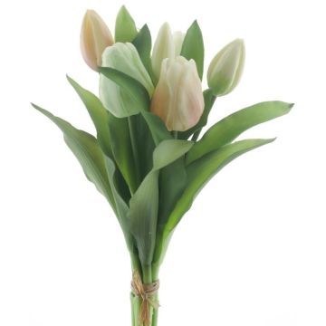 False tulip bouquet LONA, yellow-cream-green, 12"/30cm, Ø8"/20cm