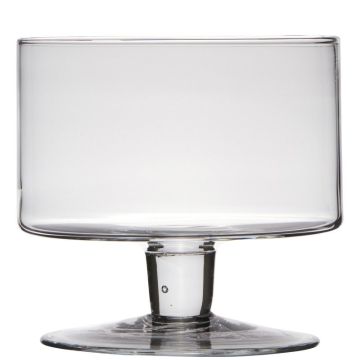Glass bowl CORIE EARTH on stand, clear, 18cm, Ø19cm Glass bowl CORIE EARTH on stand, clear, 18cm, Ø19cm