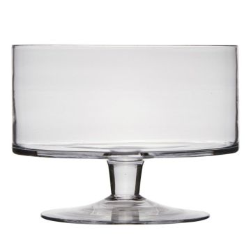 Glass bowl CORIE EARTH on stand, clear, 7"/18cm, Ø9"/24cm Glass bowl CORIE EARTH on stand, clear, 7"/18cm, Ø9"/24cm