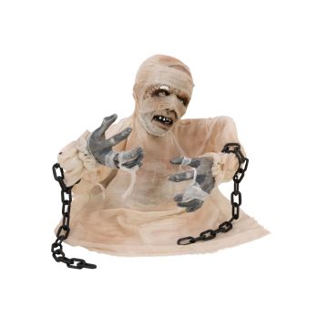 Halloween decorative figurine mummy DIMARUS with chains, movement and sound function, LEDs, 40cm
