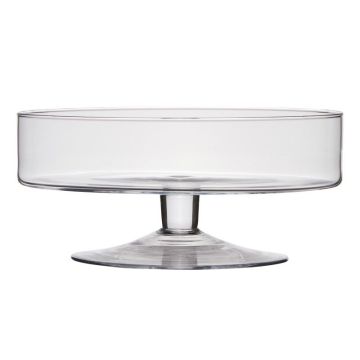 Glass bowl CORIE EARTH on stand, clear, 5"/13cm, Ø11"/29cm