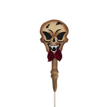 Decorative Halloween skull on garden stake LUMPY, LEDs, 87cm