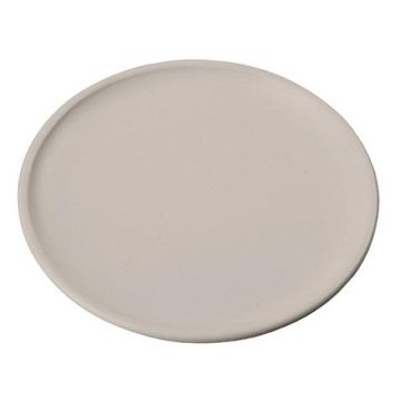 EMMELINE round metal candle coaster, mud, Ø12cm EMMELINE round metal candle coaster, mud, Ø12cm