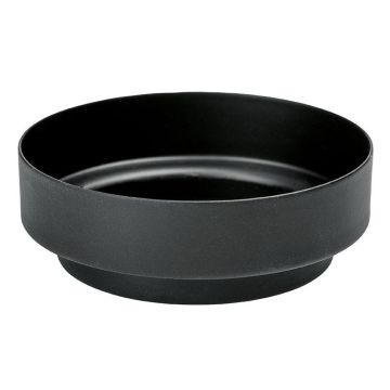 Pillar candle holder FLORIDUS of metal, for candles up to Ø2.8"/7cm, black, 1.4"/3.5cm, Ø3.5"/8.8cm