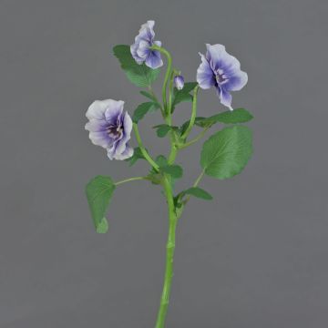 Artificial branch Pansy SIANIE, purple-blue-white, 14"/35cm, Ø1.6"-2.4"/4-6cm