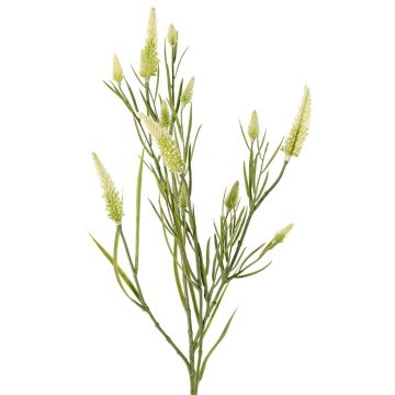 Artificial clover branch EUTIN with flowers, white-green, 31"/80cm