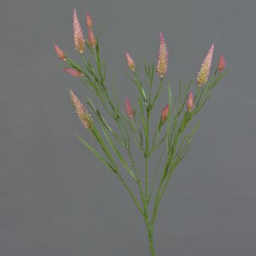 Artificial clover branch EUTIN with flowers, dusky pink-green, 31"/80cm