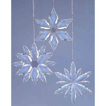 Acrylic snowflake WOLFGANG, 3 pieces, transparent, Ø4.3"-4.7"/11-12cm Acrylic snowflake WOLFGANG, 3 pieces, transparent, Ø4.3"-4.7"/11-12cm