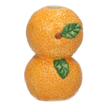 Single stem vase Oranges TILLAS made of ceramic, yellow-green-brown, 2.2"x2.2"x3.5"/5,6x5,6x9cm