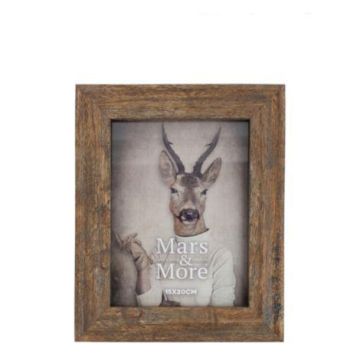ESKIL wooden picture frame, printed, brown, 20 x 15 x 2 cm