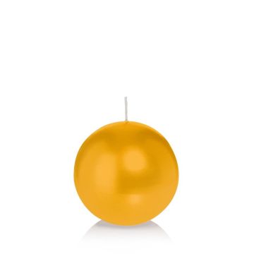 Ball candle MAEVA in cellophane foil, yellow, Ø3.1"/8cm, 25h - Made in Germany Ball candle MAEVA in cellophane foil, yellow, Ø3.1"/8cm, 25h - Made in Germany