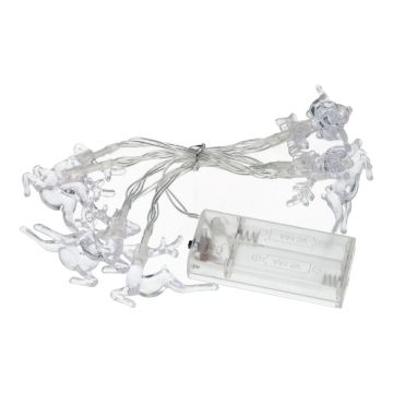 CASSATA string of lights with 10 LED reindeer, battery-powered, 90cm