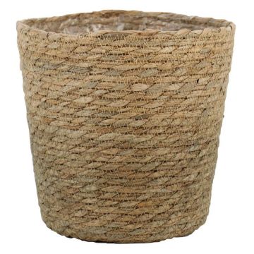 Wicker plant pot FERMINA, brown, 5.1"/13cm, Ø4.3"/11cm
