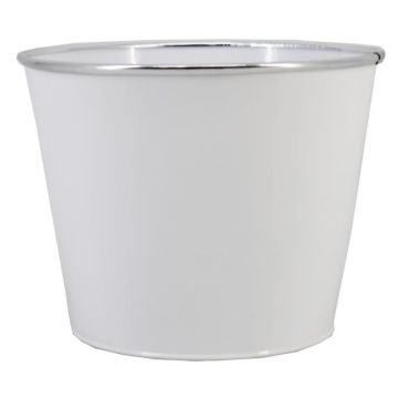 Zinc planter FYNAS, white, 3.8"/9.7cm, Ø4.8"/12.3cm