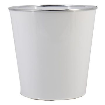 Zinc planter FYNAS, white, 12"/30cm, Ø12"/30cm